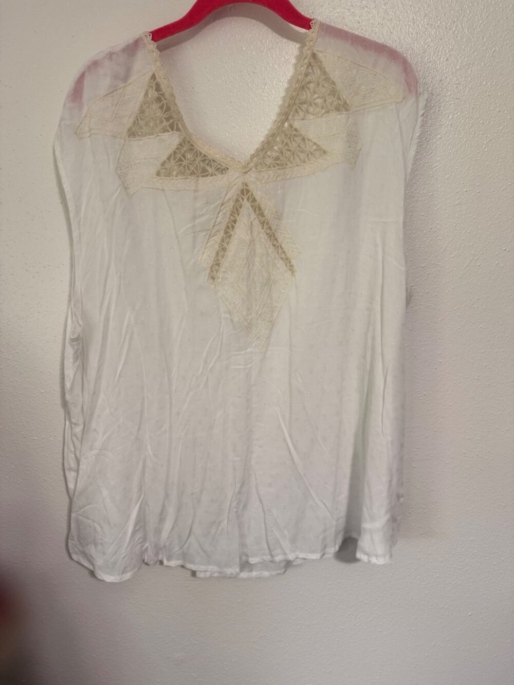 Cato NWT Sleeveless Blouse White Crochet Lace Trim V Neck Womans 22/24W